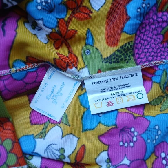 Stunning VTG Nighty 1960-70s Lingerie D'Amor by Molyclaire Size S Silky Oriental - Picture 9 of 16